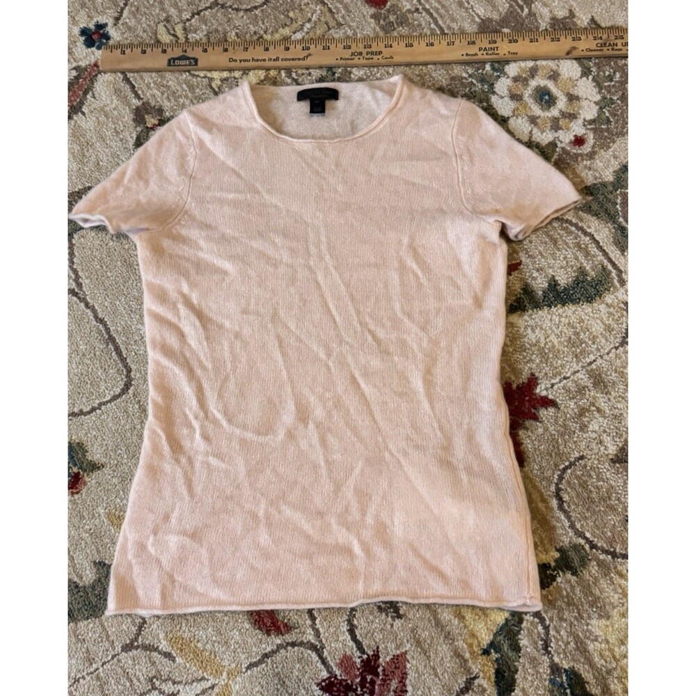 SAKS FIFTH Avenue 100% Cashmere Short Sleeve Soft Pink Size Small